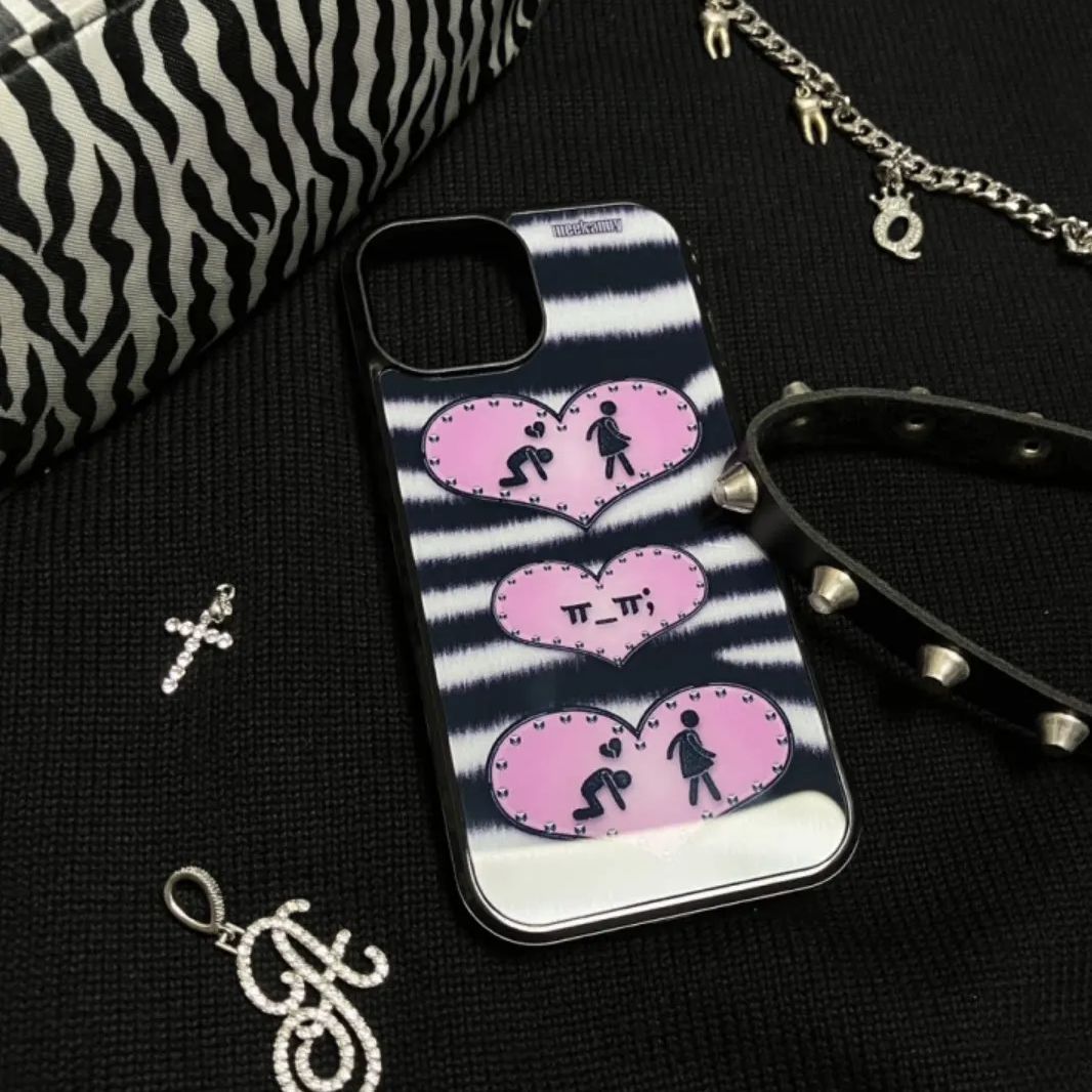 Phone Cases Customized - Niche persoonlijkheid Ins zwart en roze