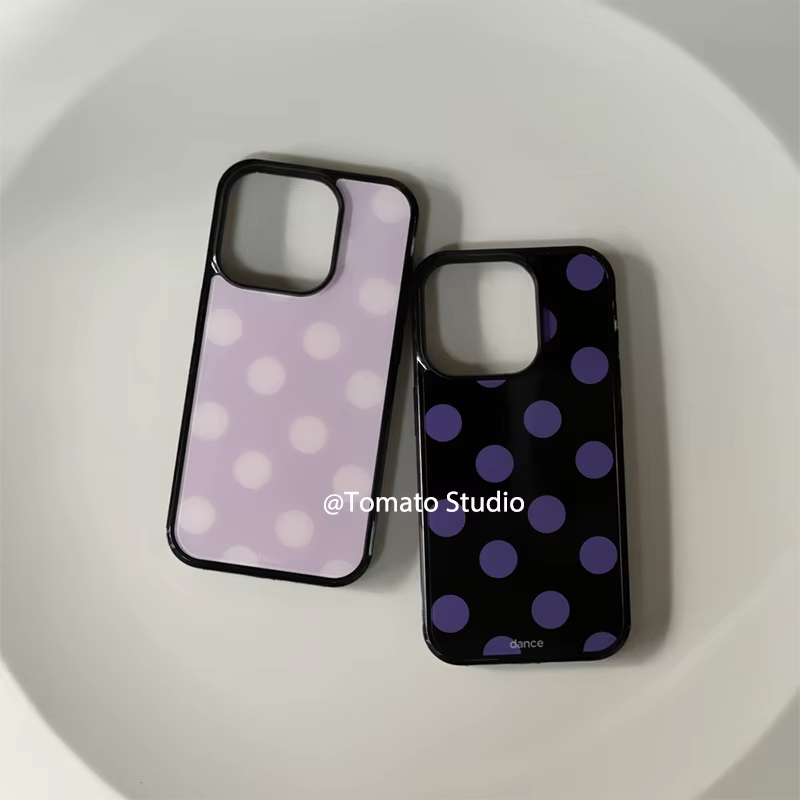 Phone Cases Purple - Koreaanse Ins Fashion paarse polkadotjes drop