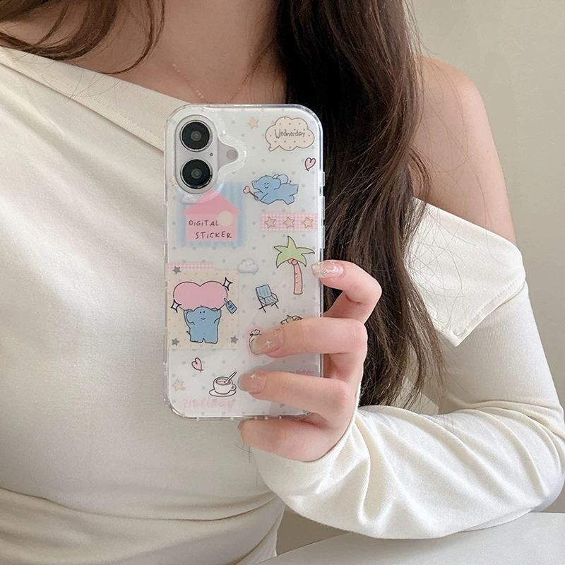 Cute Cartoon Case - Schattig cartoon olifantje dat liefde grijpt