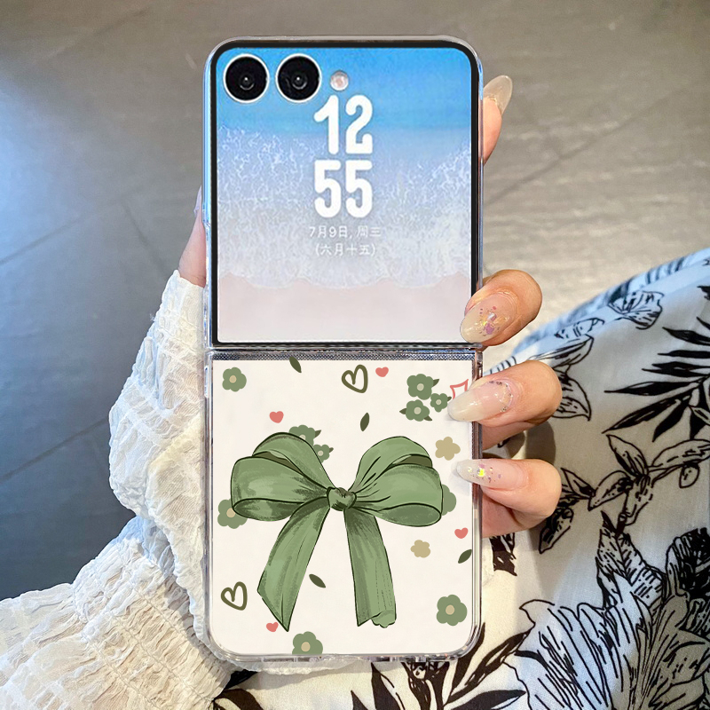 Phone Cases Z Fold 5 - Groene strikpatroon telefoonhoesje voor Samsung Galaxy