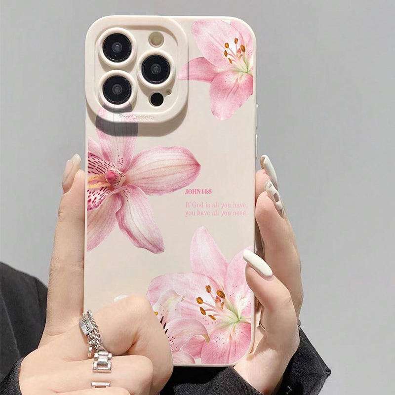 Samsung Galaxy A55 - Blauwe bloemenprint siliconen hoesje voor Samsung