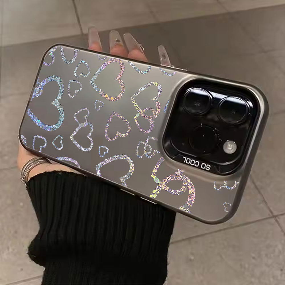 Apple Iphone 16 - Kleurrijke hoes met hartprint voor iPhone