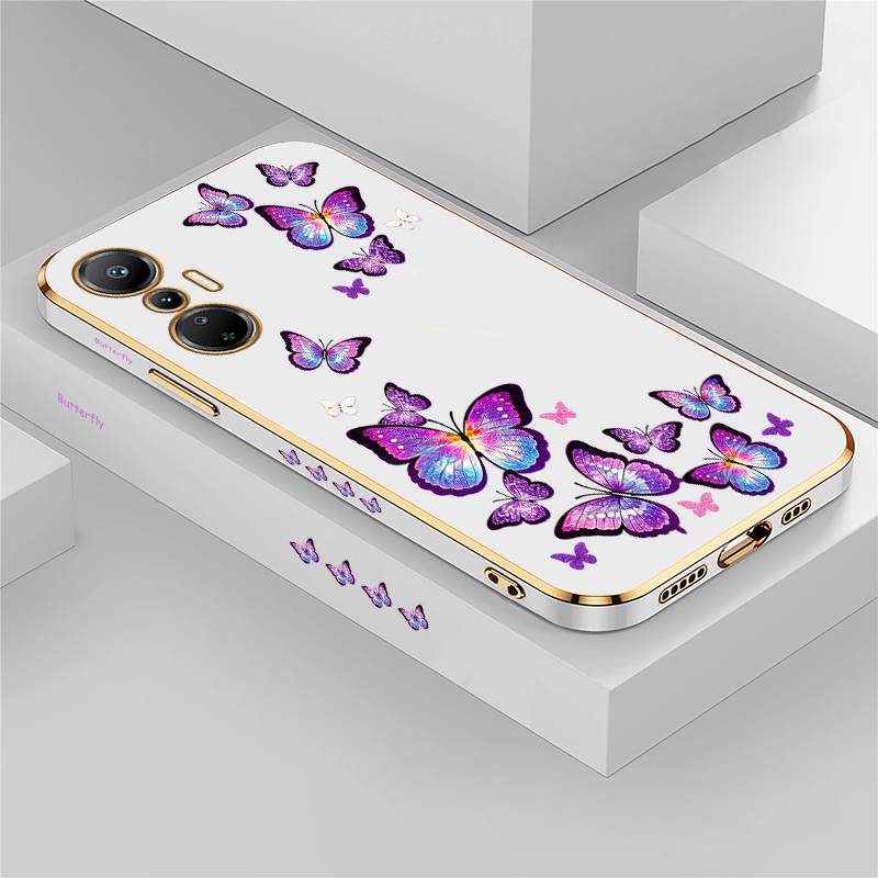Phone Cases Purple - Art Purple Butterfly Telefoonhoesje voor Infinix