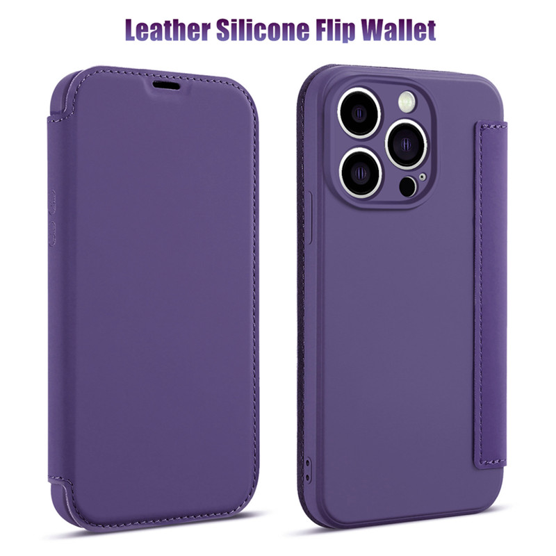 Phone Cases Classy - Luxe lederen originele vloeibare siliconen flip