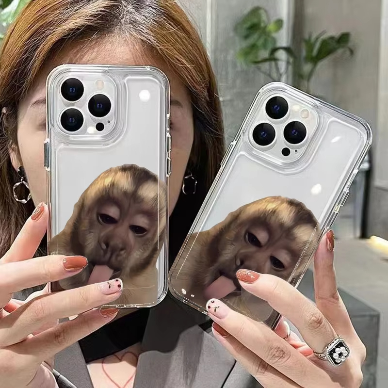 Phone Cases Redmi - Tong Sticking Monkey Siliconen Telefoonhoesje voor