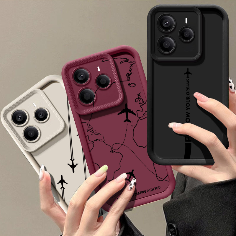 Phone Cases Redmi - Telefoonhoesje van TPU met vliegroute-patroon voor