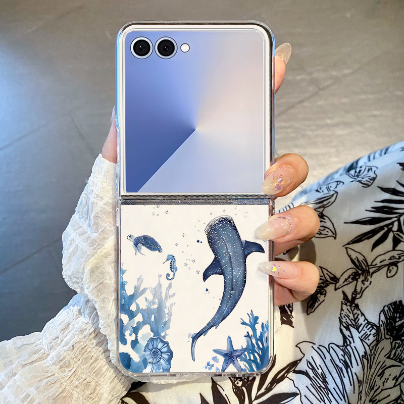 Phone Cases Z Flip 6 - Walvispatroon telefoonhoesje voor Samsung Galaxy Z