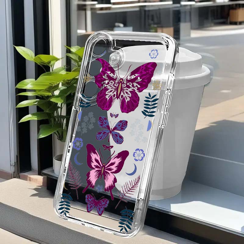 Phone Cases Purple - Paarse vlinder grafische telefoonhoes voor Samsung