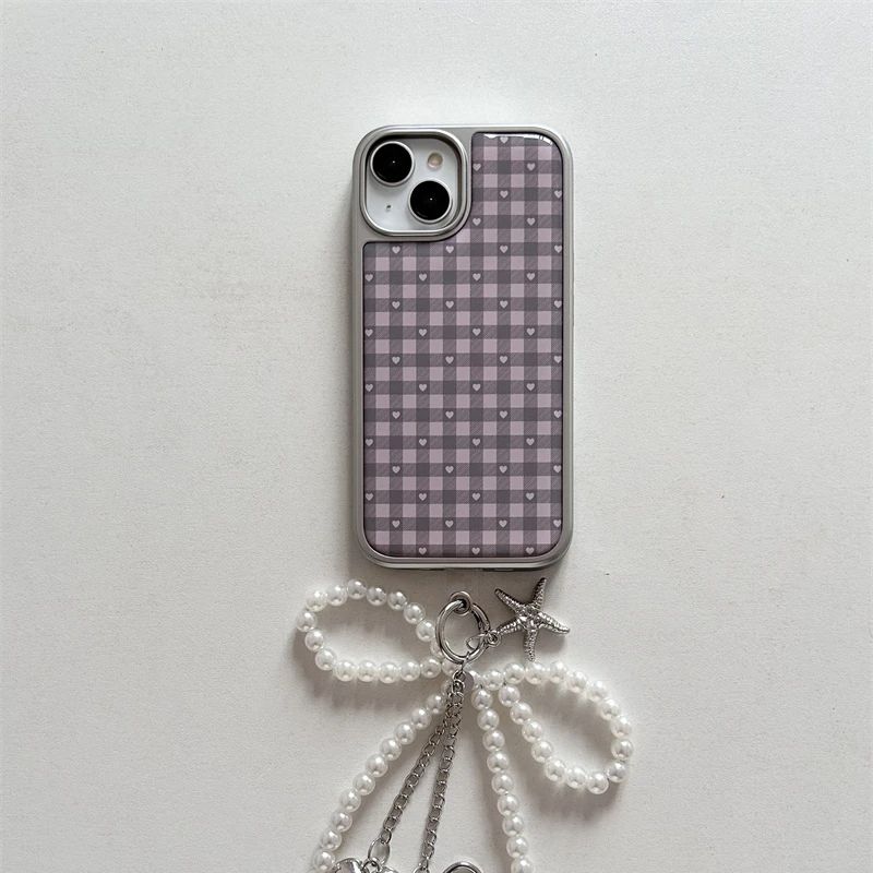 Roze Paars Hartvormige Geruite - Phone Cases Purple recensie en prijs