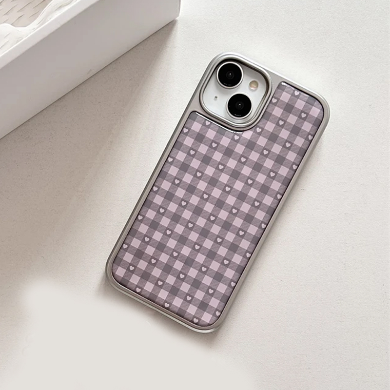Roze Paars Hartvormige Geruite - Phone Cases Purple recensie en prijs