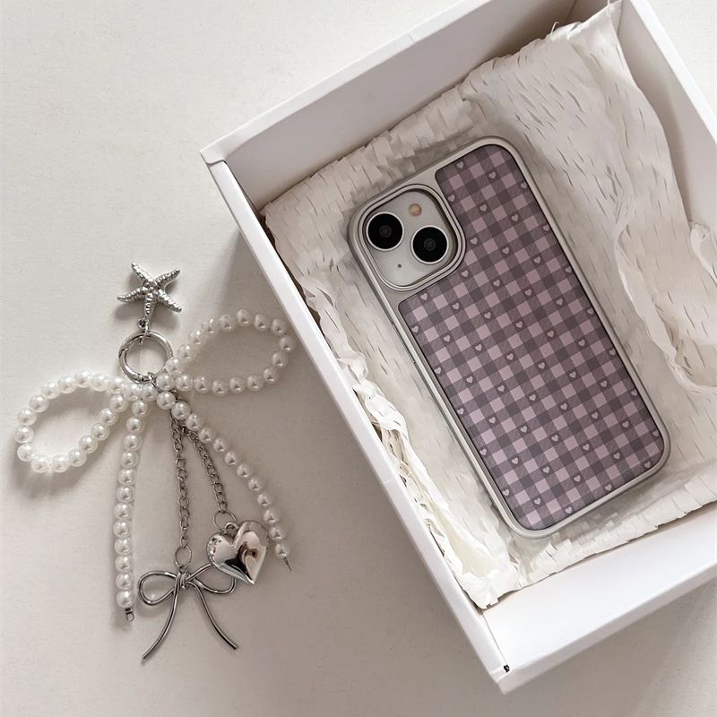 Roze Paars Hartvormige Geruite - Phone Cases Purple recensie en prijs