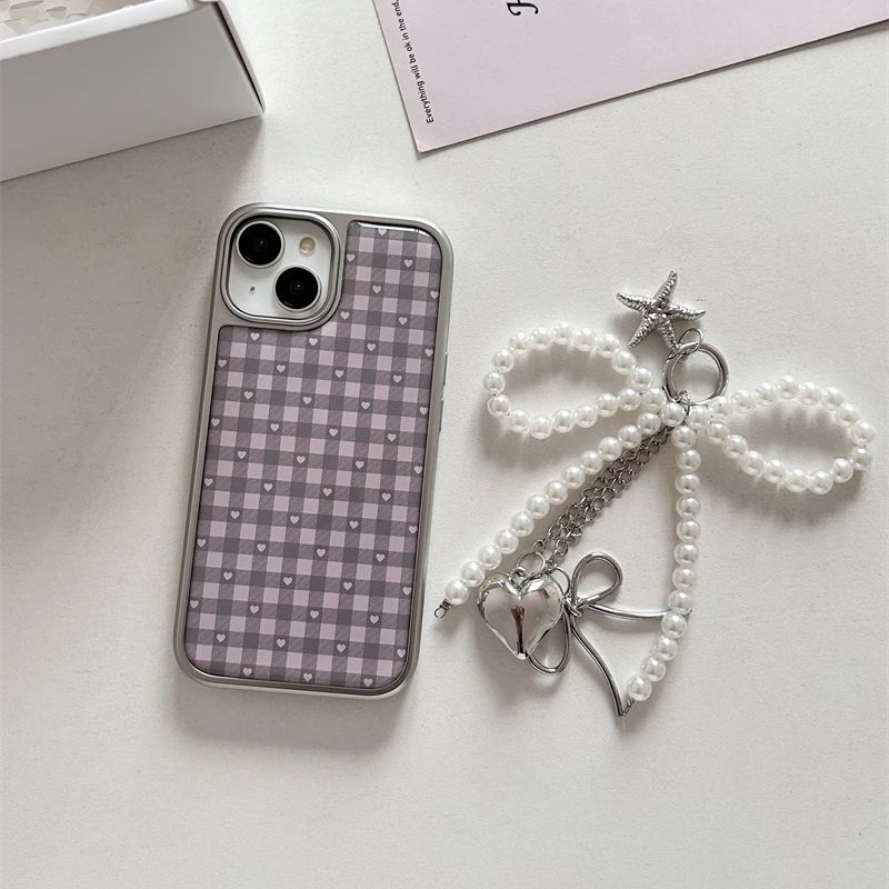Roze Paars Hartvormige Geruite - Phone Cases Purple recensie en prijs