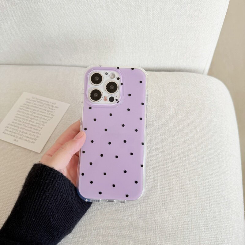 Koreaanse witte & paarse polka - Phone Cases Purple recensie en prijs