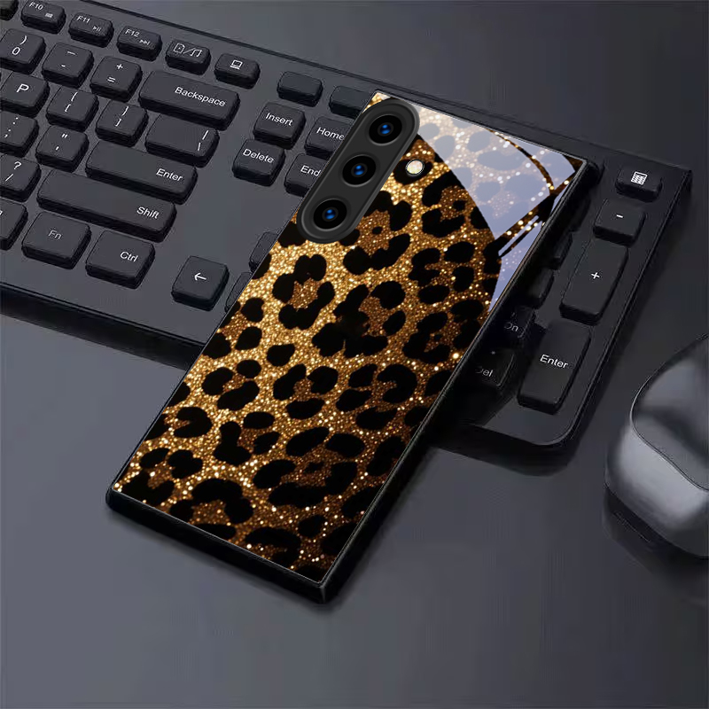 Glinsterende goud-zwarte luipa - Phone Cases Samsung S25 Fe recensie en prijs
