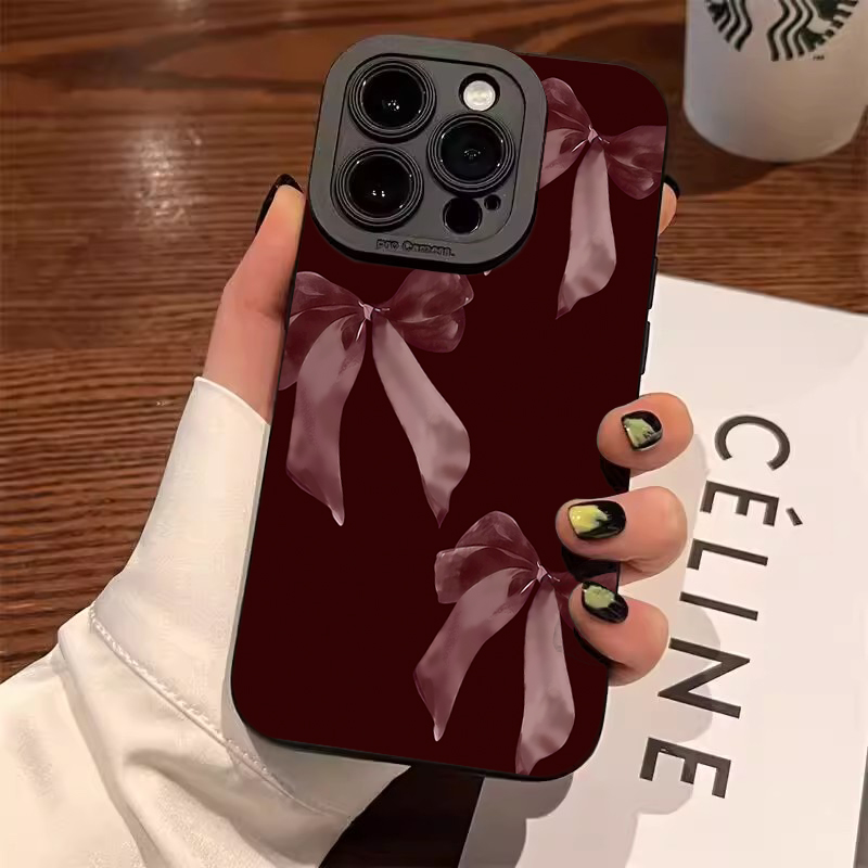 Wijnrood Strik Patroon Zachte  - Phone Cases Red recensie en prijs